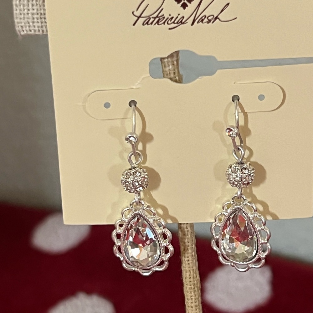 NWT Patricia Nash Silver Teardrop Earrings #PNER